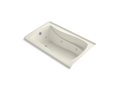 Mariposa® 60" x 36" alcove whirlpool with integral flange and left-hand drain, Biscuit