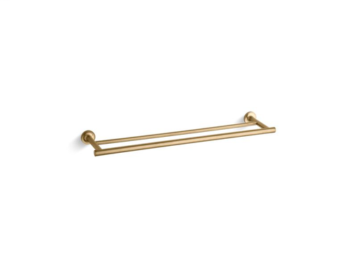 Purist® 24" double towel bar, Vibrant Moderne Brushed Gold
