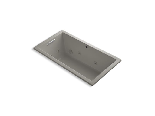 Underscore® Rectangle 60" x 32" drop-in whirlpool with heater without jet trim, Cashmere
