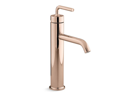 Purist® Tall Tall single-handle bathroom sink faucet with straight lever handle, Vibrant® Rose Gold