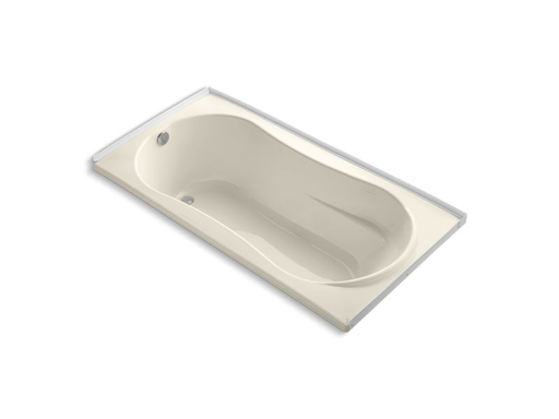 7236 72" x 36" alcove bath with flange and left-hand drain, Almond