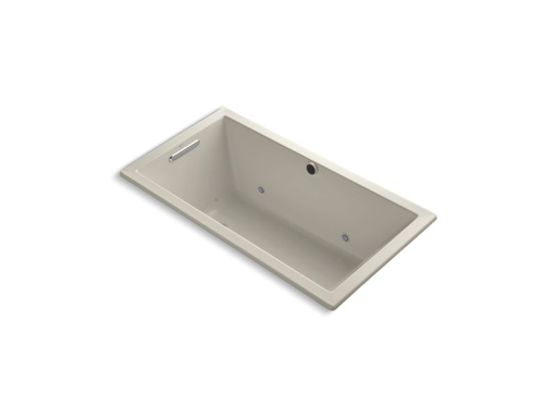 Underscore® Rectangle 60" x 32" drop-in BubbleMassage™ Air Bath with Bask® heated surface, chromatherapy and reversible drain, Sandbar