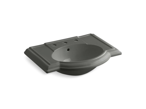 Devonshire® bathroom sink with 8" widespread faucet holes, Thunder Grey