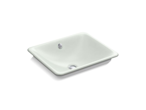 Iron Plains® Wading Pool® rectangular bathroom sink with White painted underside, Sea Salt