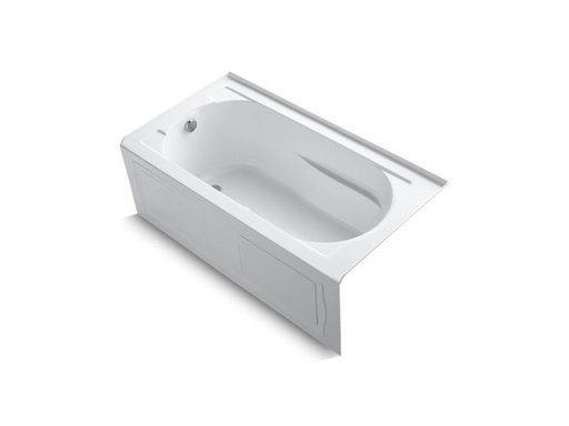 Devonshire® 60" x 32" alcove BubbleMassage™ Air Bath with integral apron, integral flange, left-hand drain and heater, White