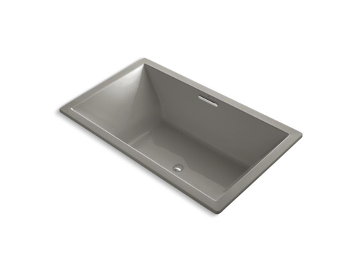 Underscore® Rectangle 72" x 42" drop-in VibrAcoustic® bath with center drain, Cashmere
