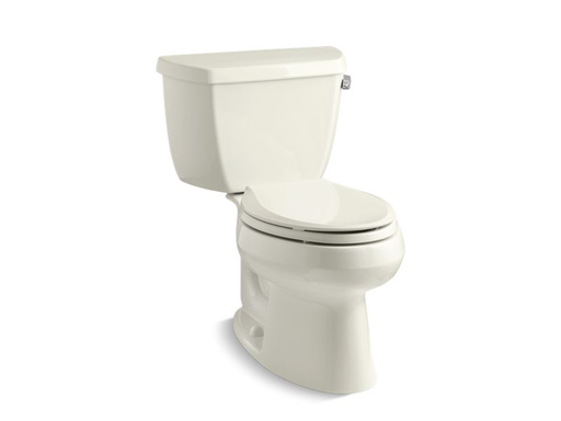 Wellworth® Classic two-piece elongated 1.28 gpf toilet with Class Five® flush technology and right-hand trip lever, seat not included, Biscuit