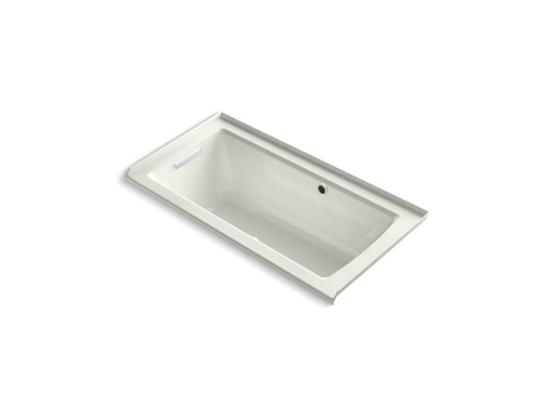 Archer® 60" x 30" alcove BubbleMassage™ Air Bath with integral flange, left-hand drain and Bask™ heated surface, Dune