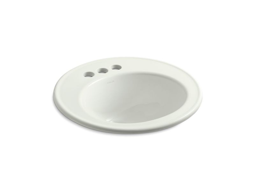 Brookline® 19" diameter drop-in bathroom sink with 4" centerset faucet holes, Dune