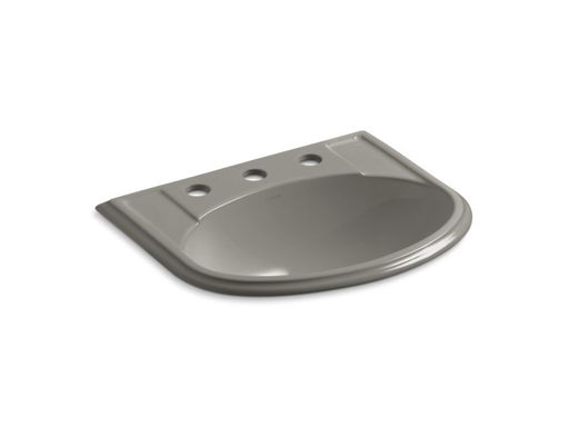 Devonshire® drop-in bathroom sink with 8" widespread faucet holes, Cashmere