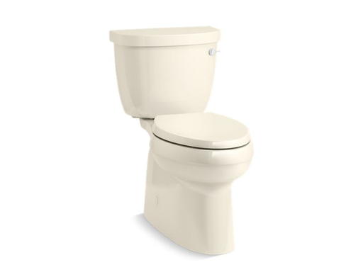 Cimarron® Comfort Height® two-piece elongated 1.28 gpf toilet with skirted trapway, seat not included, Almond