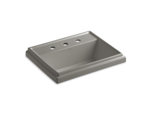 Tresham® rectangular drop-in bathroom sink with 8" widespread faucet holes, Cashmere