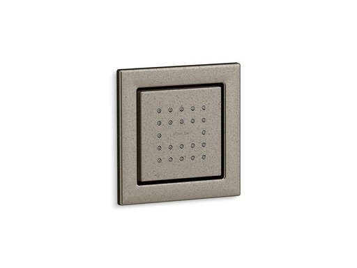 WaterTile® square 22-nozzle body spray with stimulating spray, Vintage Nickel