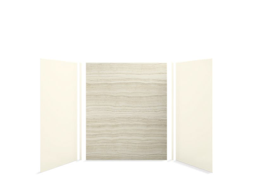 Choreograph® 60" x 42" x 72" shower wall kit, Veincut Biscuit with Biscuit accents