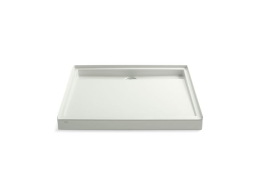 Groove® 48" x 48" single threshold rear center drain shower base, Dune