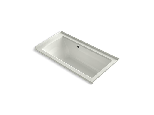 Archer® 60" x 30" alcove BubbleMassage™ Air Bath with integral flange, right-hand drain and Bask® heated surface, Dune