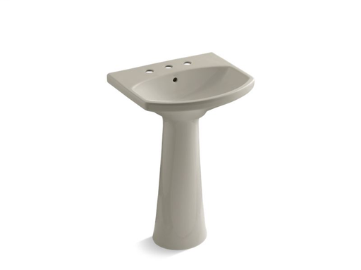 Cimarron® pedestal bathroom sink with 8" widespread faucet holes, Sandbar