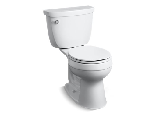 Cimarron® Comfort Height® two-piece round-front 1.28 gpf toilet with AquaPiston® flush technology, left-hand trip lever and Insuliner® tank liner, seat not included, White