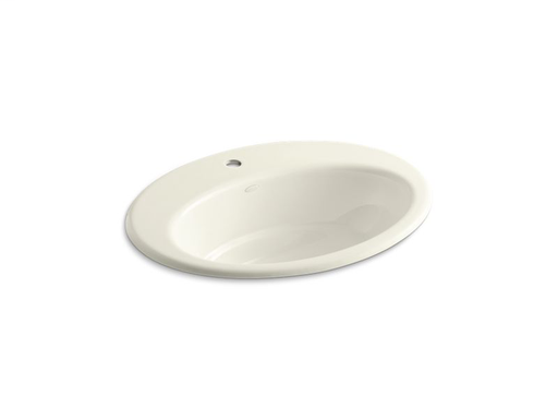 Thoreau® drop-in bathroom sink with single faucet hole, Biscuit