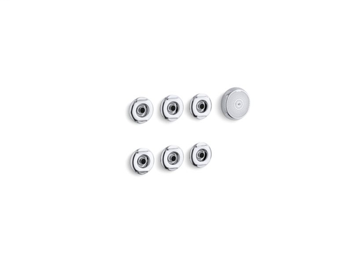 Flexjet® whirlpool trim kit with six jets, Polished Chrome