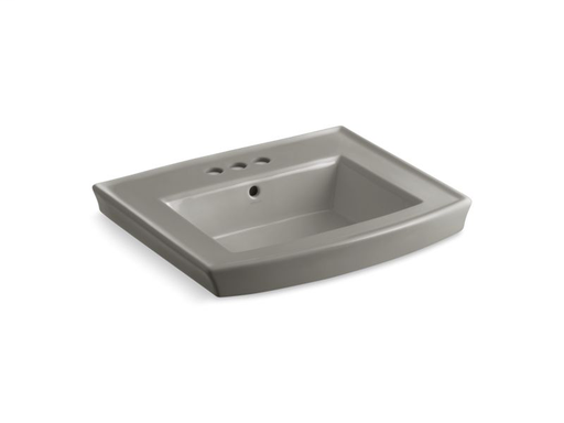 Archer® pedestal bathroom sink with 4" centerset faucet holes, Cashmere