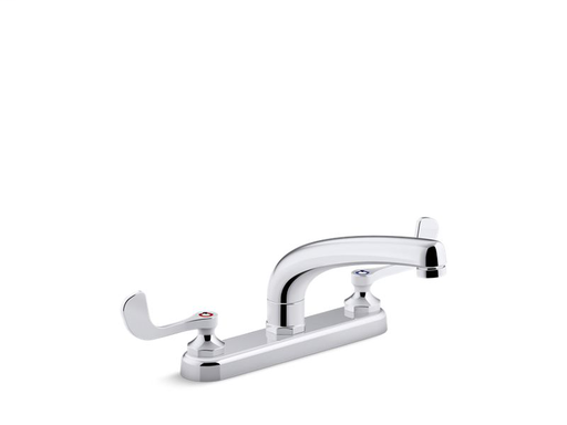 Triton® Bowe® 1.5 gpm kitchen sink faucet with 8-3/16" swing spout, aerated flow and wristblade handles, Polished Chrome