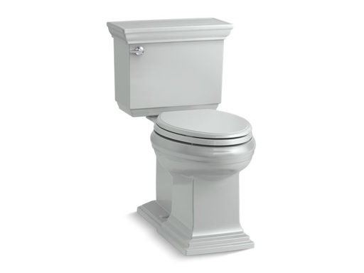 Memoirs® Stately Comfort Height® two-piece elongated 1.28 gpf toilet with AquaPiston® flushing technology, left-hand trip lever and concealed trapway, seat not included, Ice™ Grey