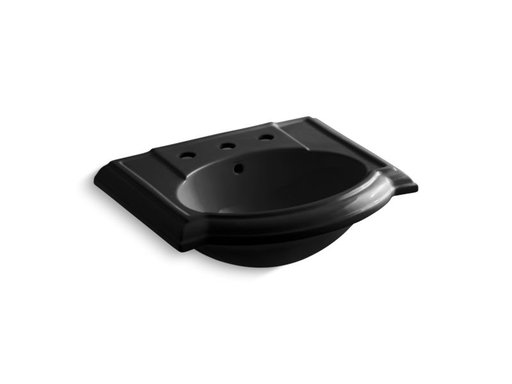 Devonshire® bathroom sink with 8" widespread faucet holes, Black Black