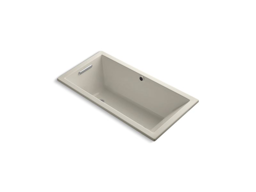 Underscore® Rectangle 60" x 30" drop-in bath with Bask® heated surface and end drain, Sandbar