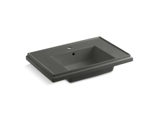 Tresham®30" pedestal bathroom sink basin with single faucet hole, Thunder Grey