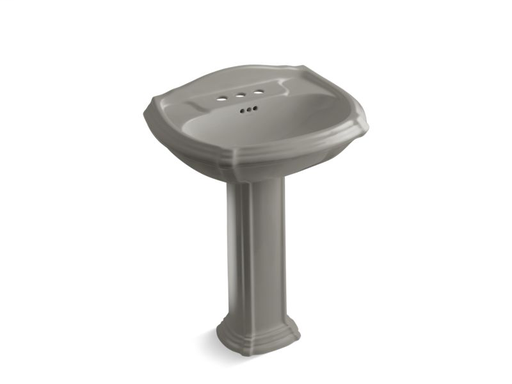 Portrait® pedestal bathroom sink with 4" centerset faucet holes, Cashmere