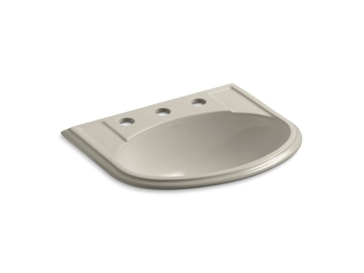 Devonshire® drop-in bathroom sink with 8" widespread faucet holes, Sandbar