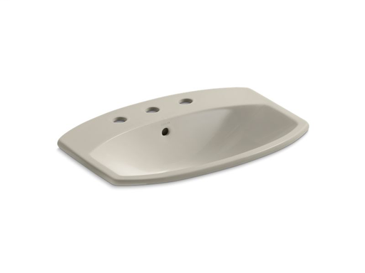 Cimarron® drop-in bathroom sink with 8" widespread faucet holes, Sandbar