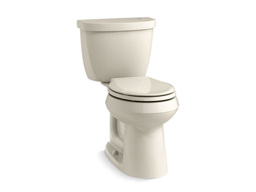 Cimarron® Touchless Comfort Height® two-piece round-front 1.28 gpf toilet with AquaPiston® flushing technology, seat not included, Almond