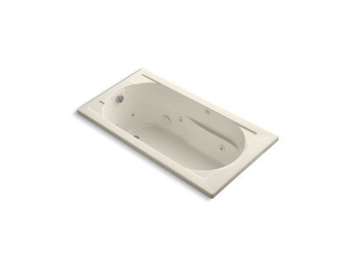 Devonshire® 60" x 32" drop-in whirlpool with reversible drain, Almond