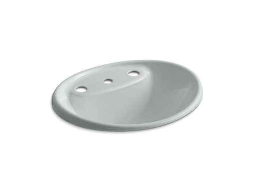 Tides® drop-in bathroom sink with 8" widespread faucet holes, Ice™ Grey