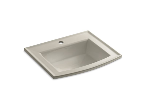 Archer® drop-in bathroom sink with single faucet hole, Sandbar