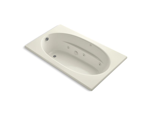 Windward® 72" x 42" drop-in whirlpool with heater, Biscuit