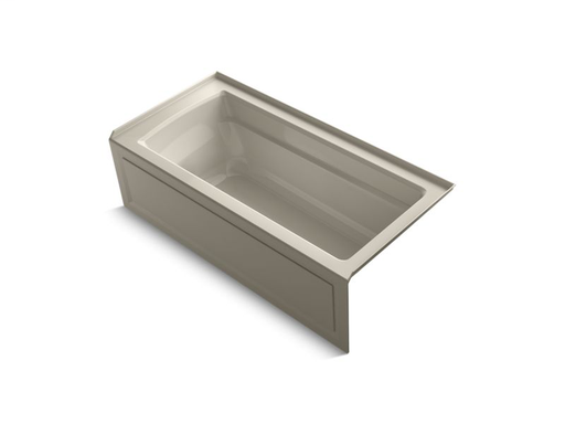 Archer® 66" x 32" alcove VibrAcoustic® bath with integral apron, integral flange and right-hand drain, Sandbar
