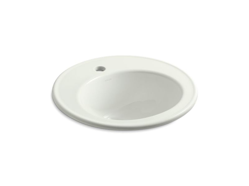 Brookline® 19" diameter drop-in bathroom sink with single faucet hole, Dune