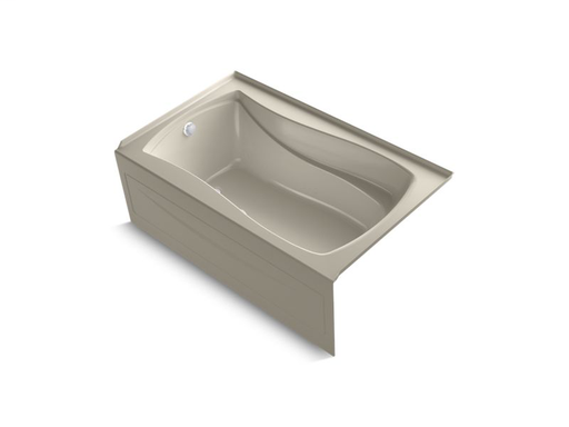 Mariposa® 60" x 36" alcove BubbleMassage™ Air Bath with Bask® heated surface, integral apron and left-hand drain, Sandbar