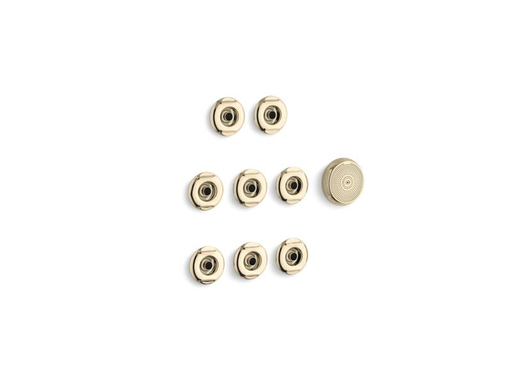 Flexjet® whirlpool trim kit with eight jets, Vibrant French Gold