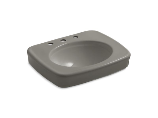 Bancroft® pedestal bathroom sink basin with 8" widespread faucet holes, Cashmere
