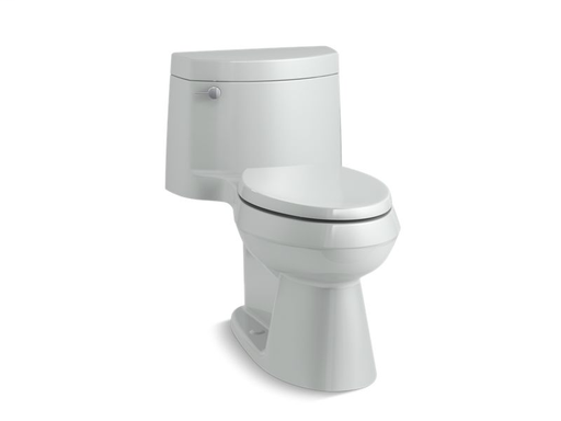 Cimarron® Comfort Height® one-piece elongated 1.28 gpf toilet with AquaPiston® flush technology, left-hand trip lever and concealed trapway, Ice™ Grey