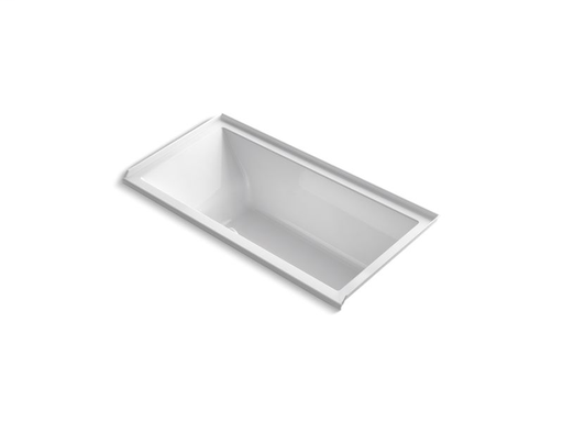 Underscore® Rectangle 60" x 30" alcove bath with Bask® heated surface, integral flange and right-hand drain, White