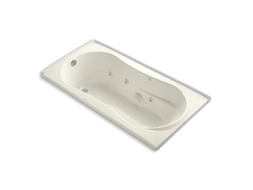 7236 72" x 36" alcove whirlpool with integral flange and left-hand drain, Biscuit
