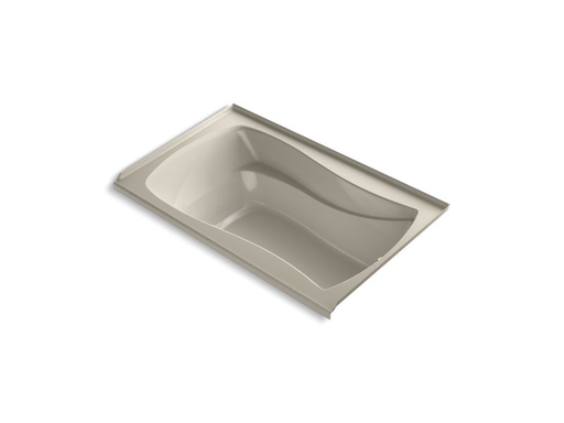 Mariposa® 60" x 36" alcove BubbleMassage™ Air Bath with Bask® heated surface, integral flange and right-hand drain, Sandbar