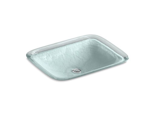 Inia® wading pool® glass rectangular vessel bathroom sink in opaque dew, Opaque Dew