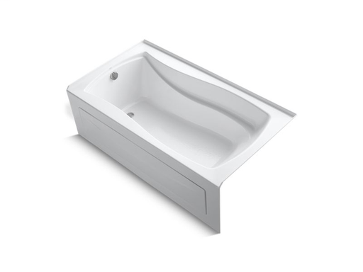 Mariposa® 66" x 36" alcove bath with Bask® heated surface, integral apron and left-hand drain, White