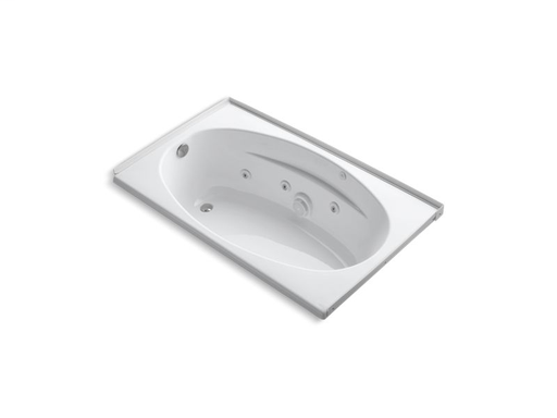 6036 60" x 36" alcove whirlpool with integral flange and left-hand drain, White